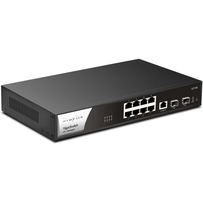 DRAYTEK VigorSwitch G2100 - Switch Gigabit de 10 Puertos Administrable/8 Puertos 10/100/1000Mbps + 2 SFP + 1 Puerto Consola/Capa 2/Con Funciones de Capa 3 como: Servidor DHCP y Enrutamiento VLAN/Interface Web/Prevención de Conflictos IP/#LONUEVO#TERROR image 5